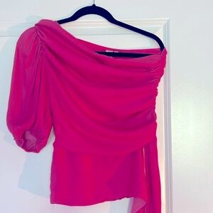 Anthropologie Dolan Blouse, One Shoulder, Pink, Size S